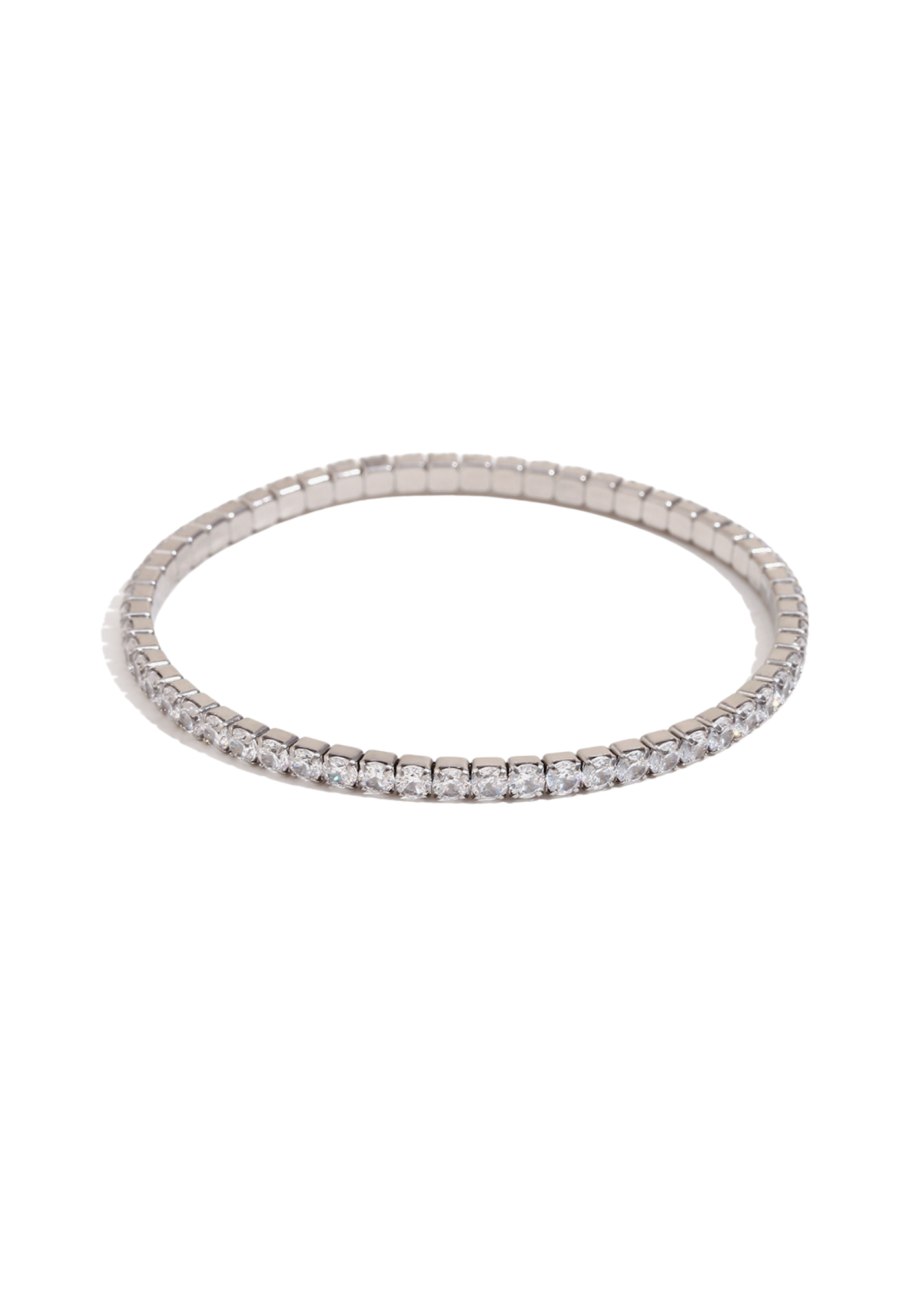 3mm Silver Stretchy Tennis Bracelet