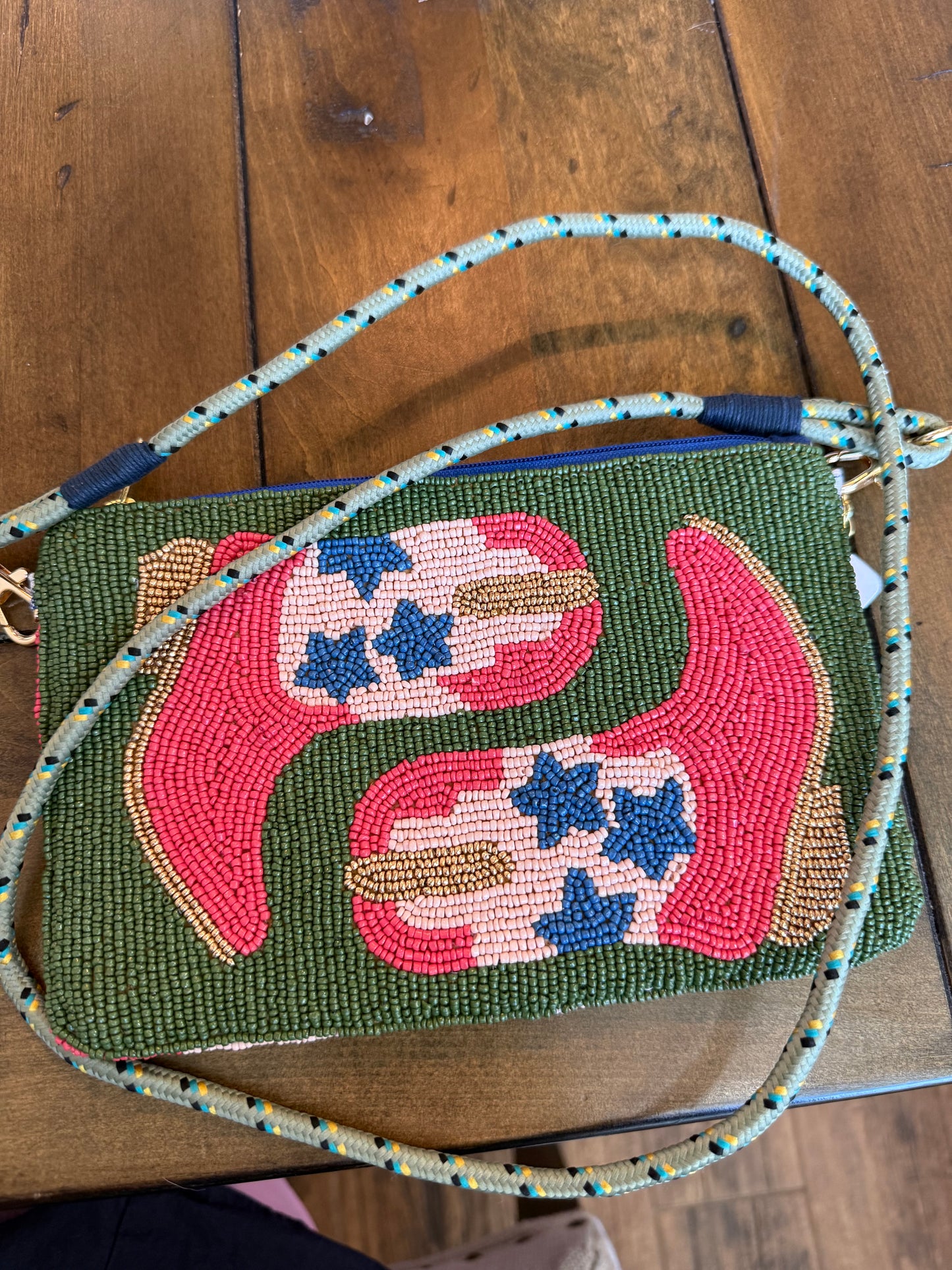 Boot and Cactus Beaded Clutch