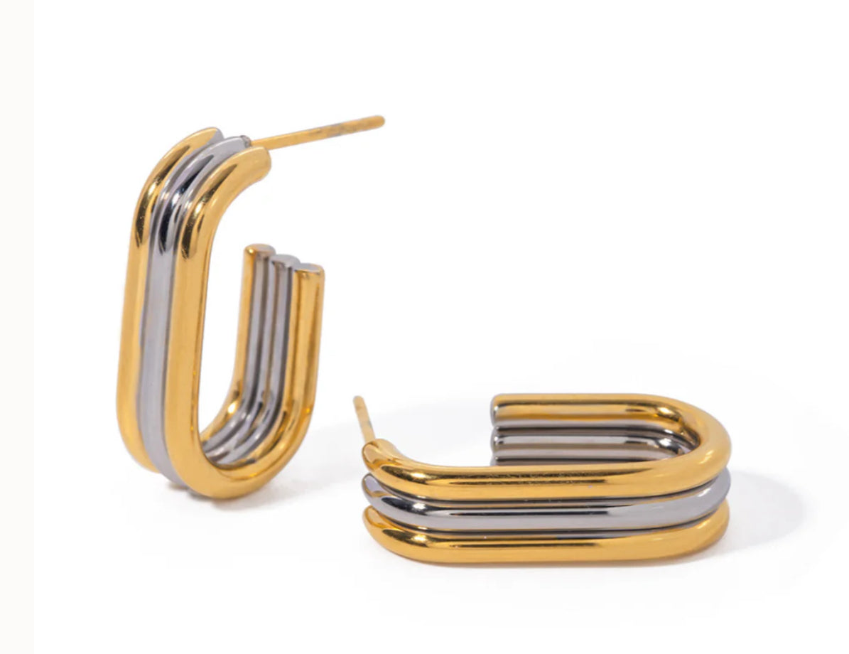 Mixed Metal Small Hoop