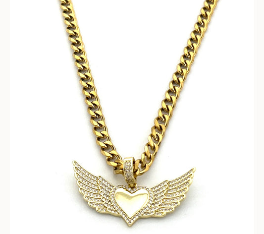 Flutter Heart Necklace Gold