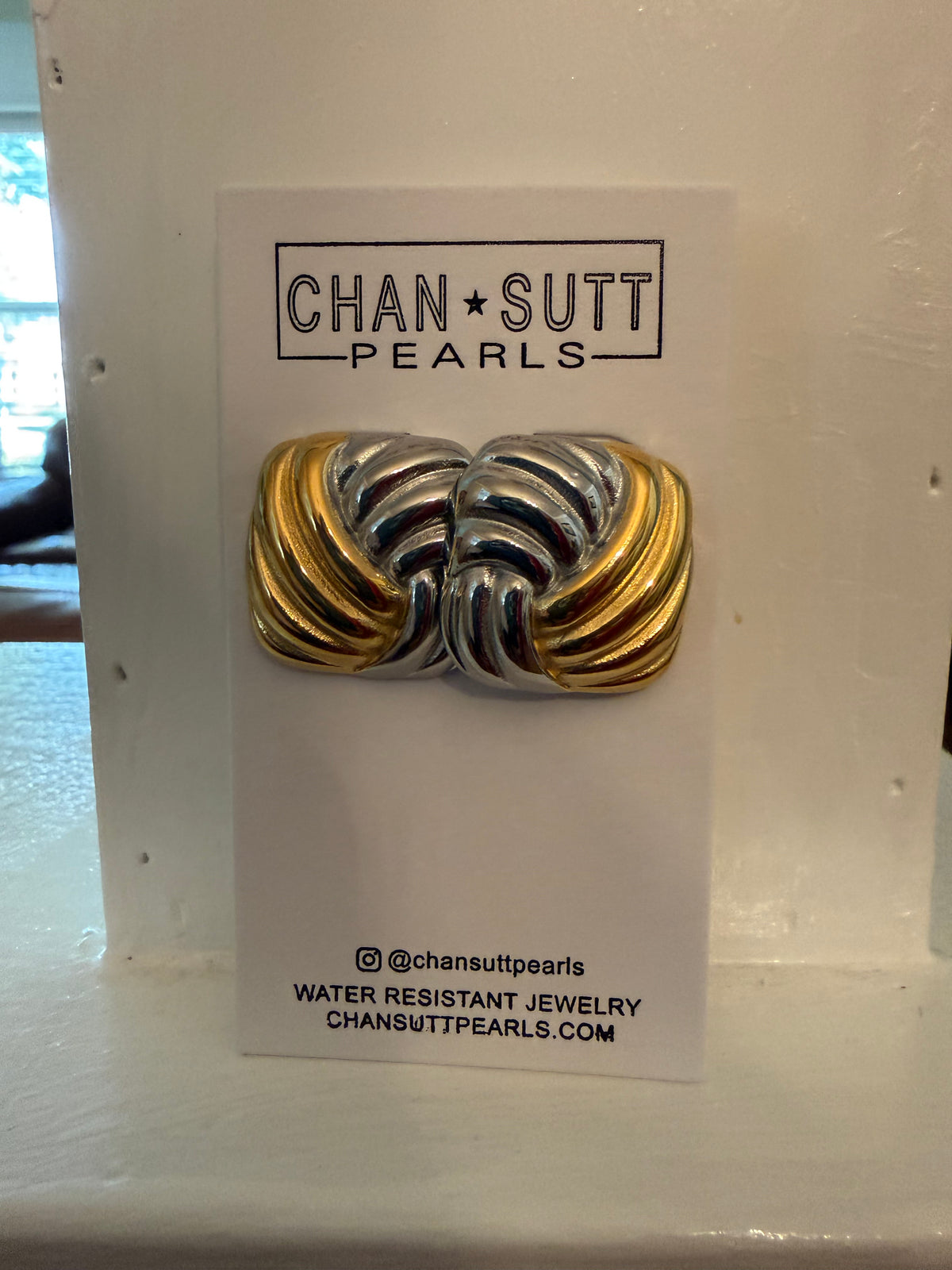 Mixed Metal Square Earrings