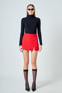 Red Slit Skort