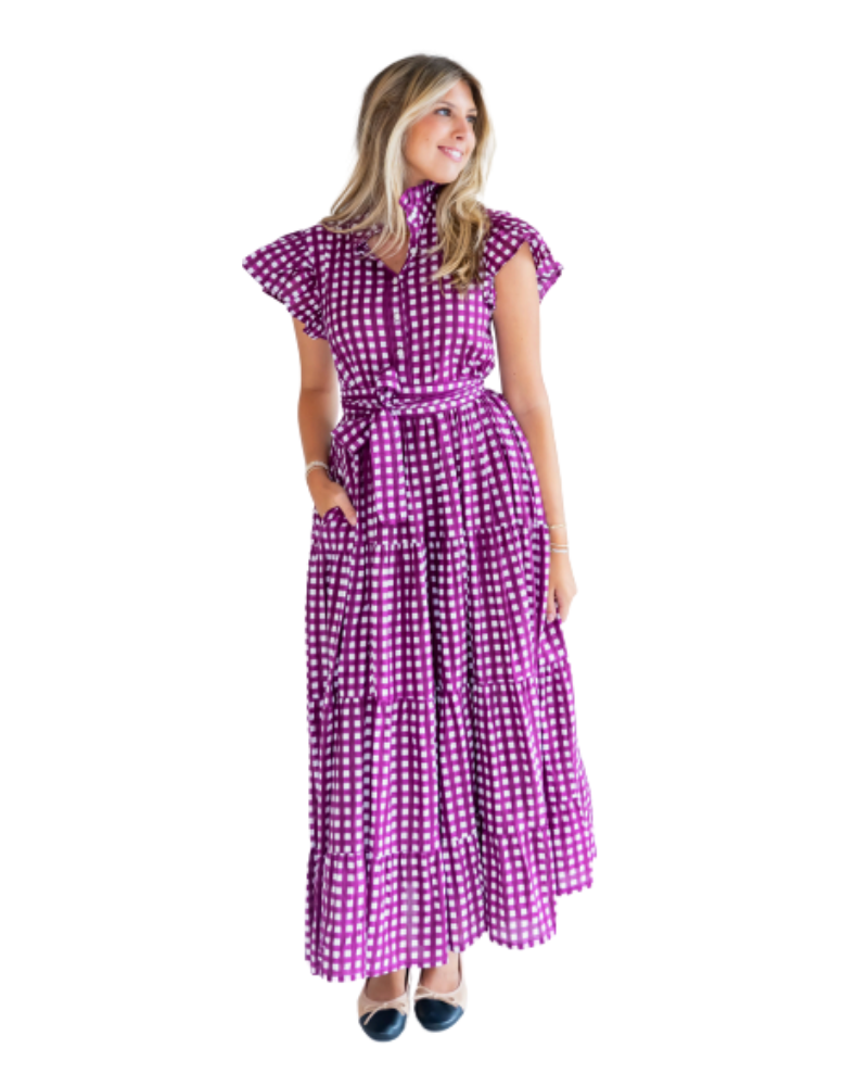 Lousie Maxi Gingham Plum