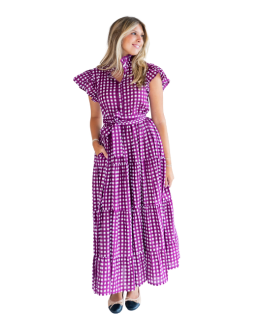 Lousie Maxi Gingham Plum