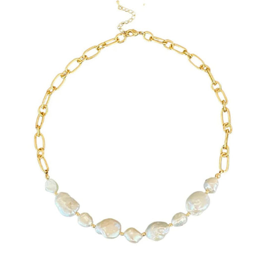 Sea Pearl Gold Chain Necklace