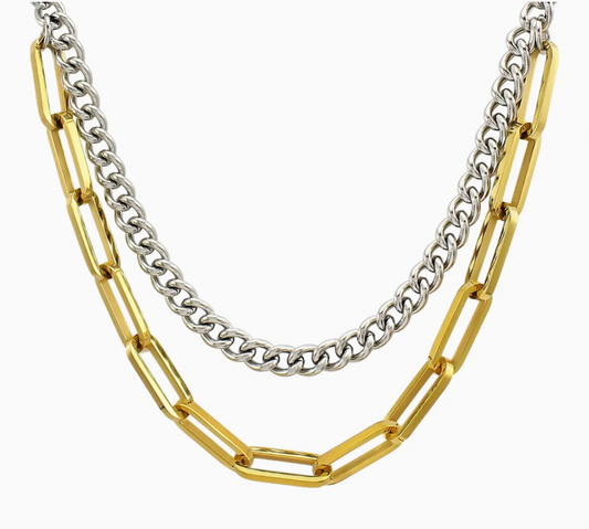 Stacked Two Toned Necklace