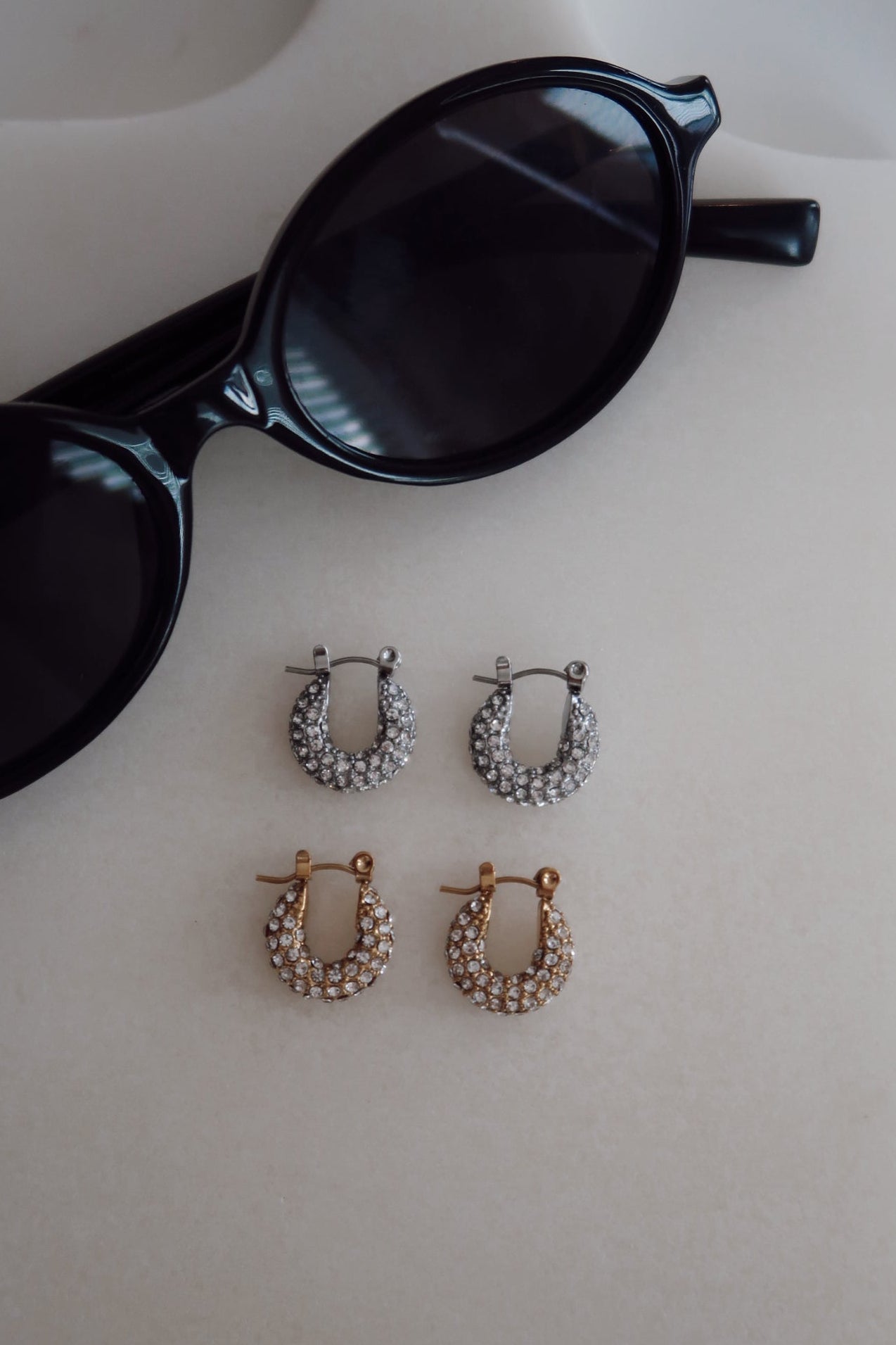 Small Gold Diamond Hoop