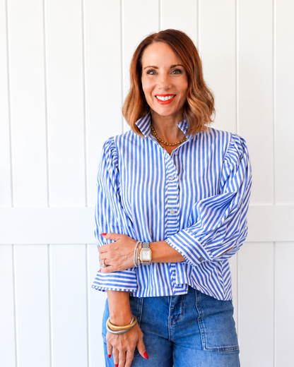 Navy/White Striped Top