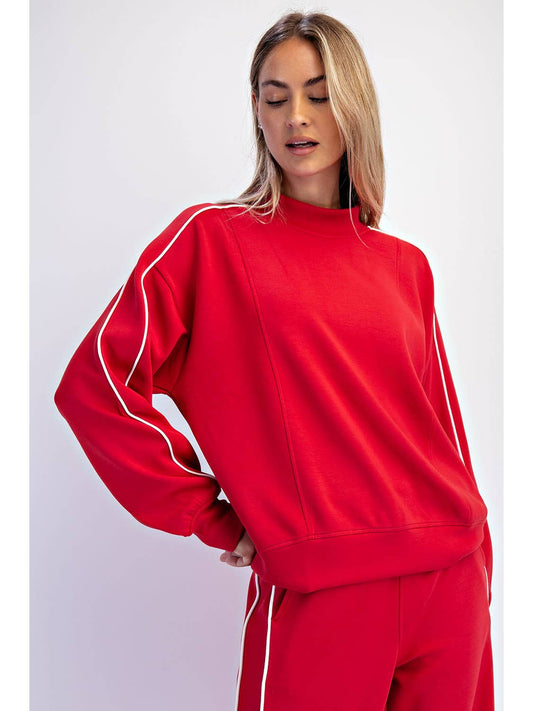 Red Scuba Piping Top