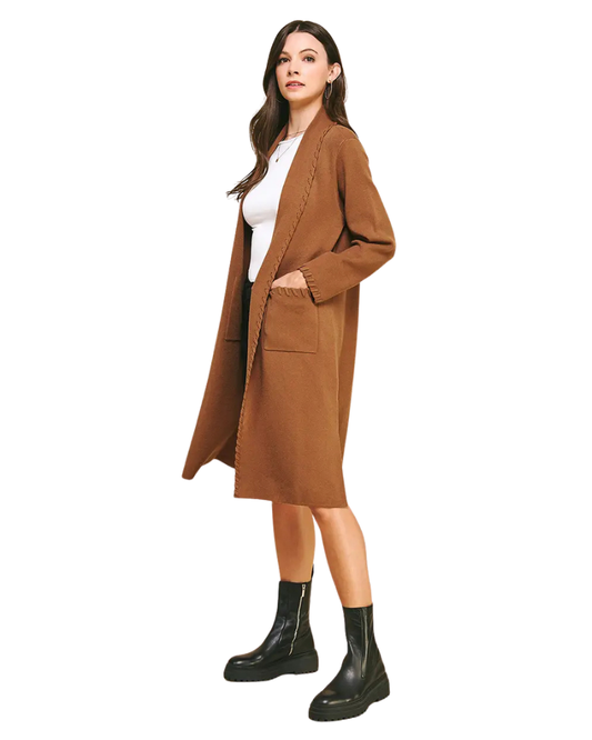 Camel Edge Detail Cardigan