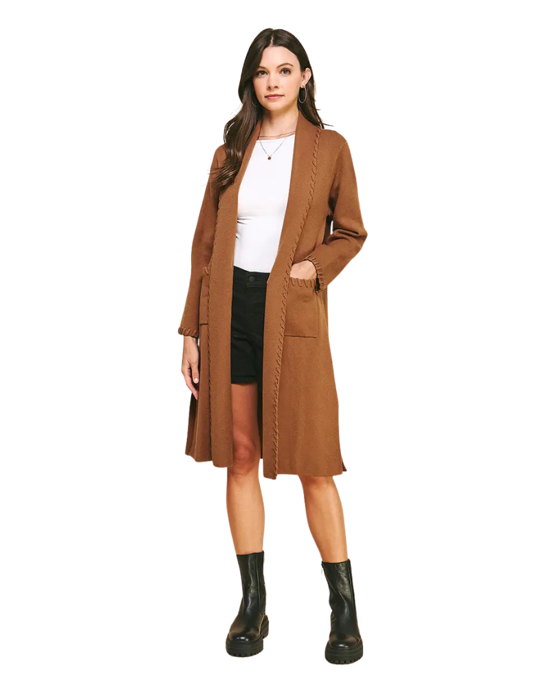 Camel Edge Detail Cardigan