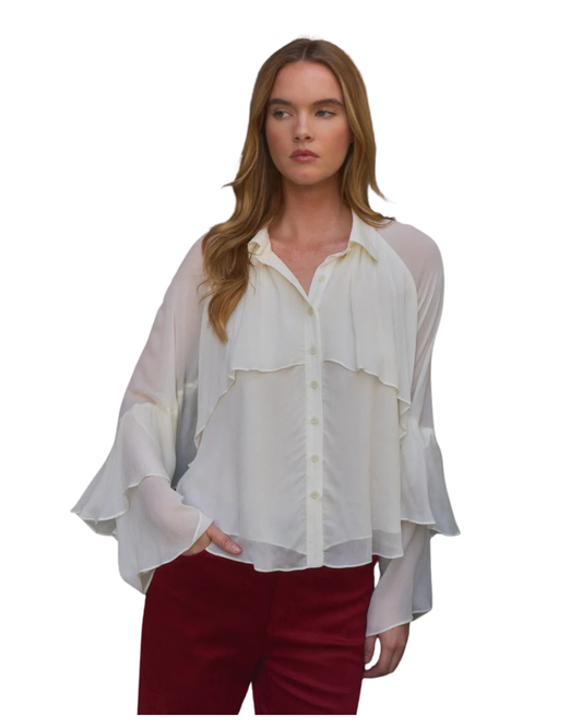 Cream Wilfred Ruffle Top