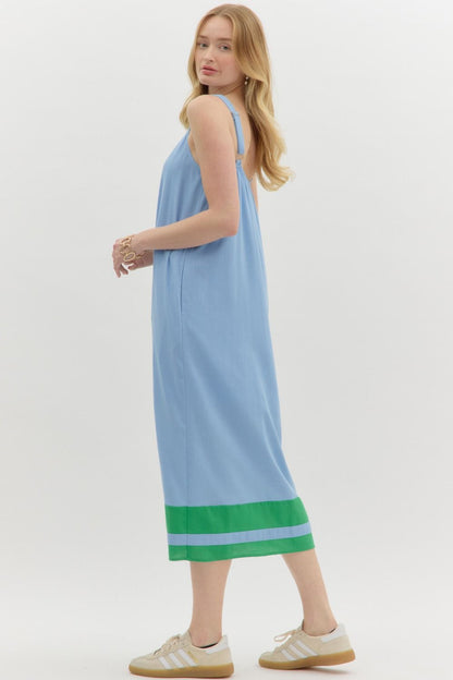 Blue and Green Stripe Dress