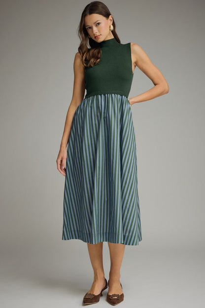 Green Striped Maxi Dress