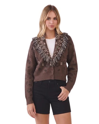 Espresso Boho Style Knit Cardigan