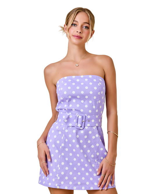 Lavender Polka Dot Mini Dress