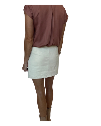 Suede Embroidered Mini Skirt